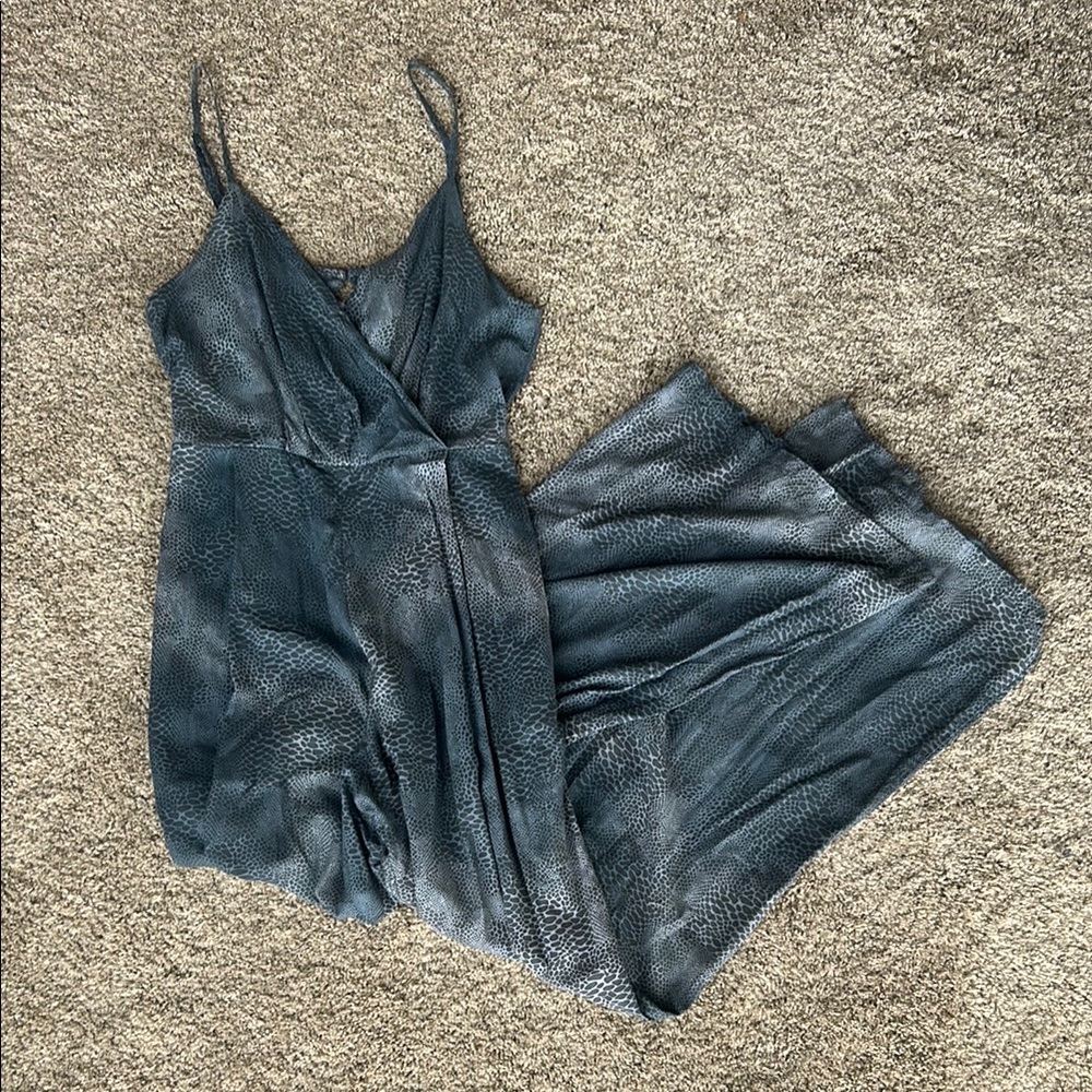 Blue Animal Print Jumpsuit